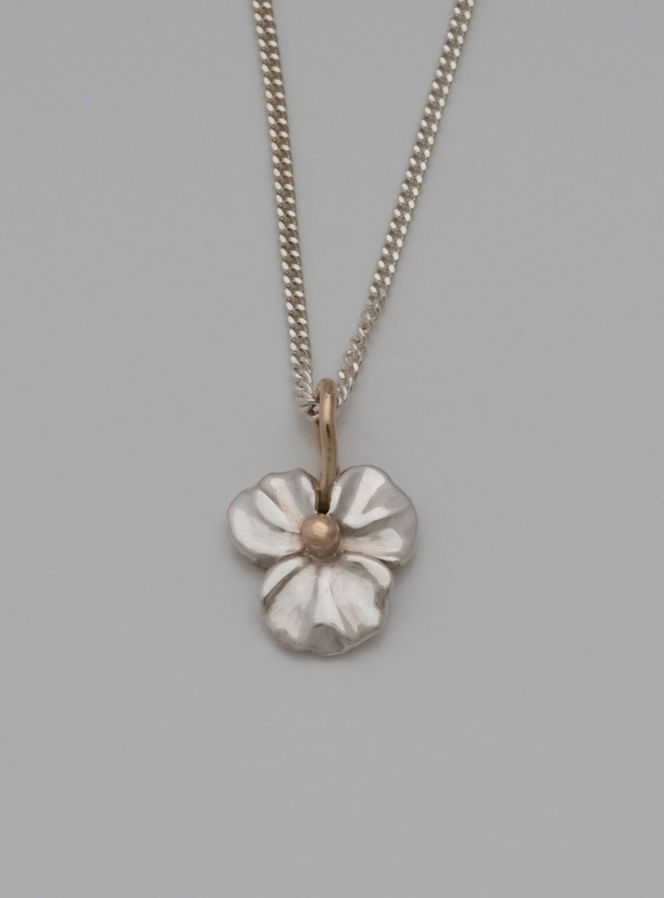 Flower Silver and Gold Pendant