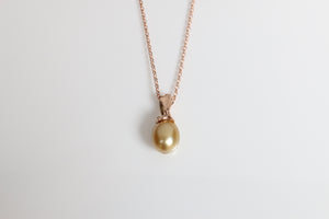 Rose Gold Australian Golden Pearl Pendant