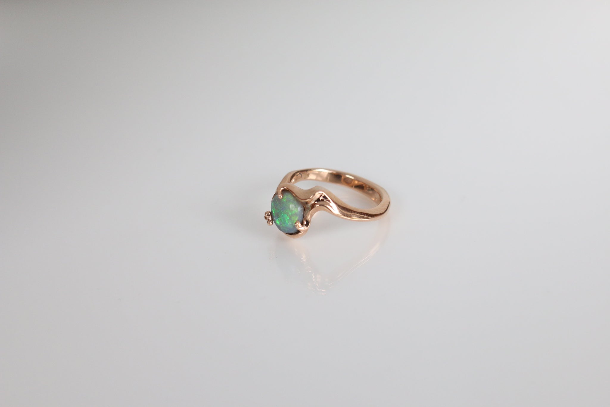 Australian Black Opal ring