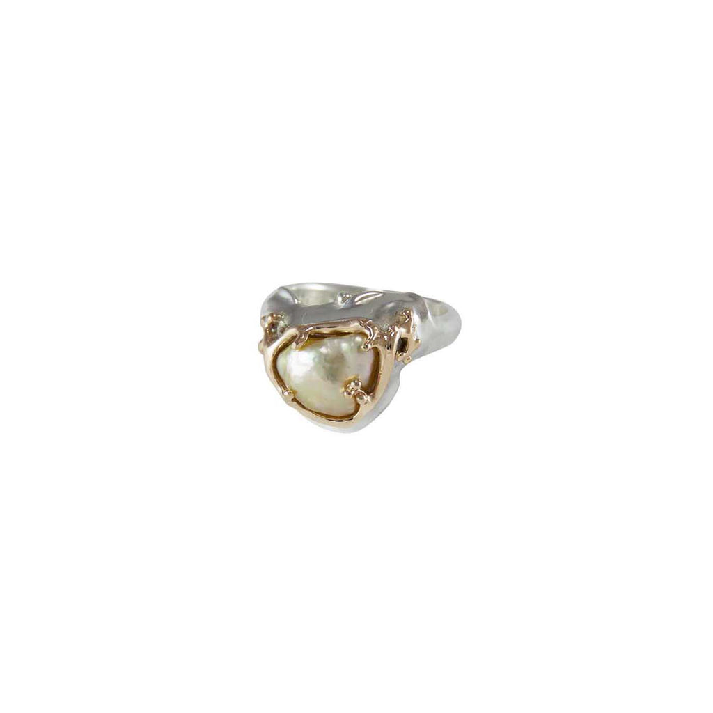 Natural Australian Golden South Sea Pearl Ring